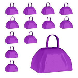 Windy City Novelties Metal Cowbell Novelty Noise Makers - 3 Inch - 12 Pack - Purple