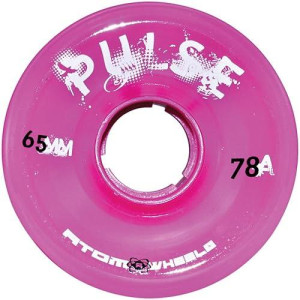 Atom Pulse Outdoor Quad Roller Skate Wheels, 65Mm, Pink, 78A