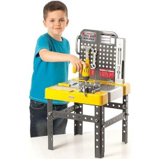 Casdon Tool Box Workbench, 2-In-1 Tool Box & Workbench For Children Aged 3+ Includes Over 60 Tools For Diy Roleplay Fun