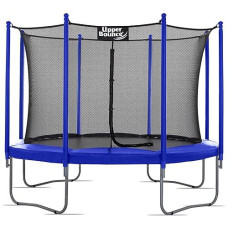 Upper Bounce 10FT Enclosed Blue Trampoline for Kids & Adults