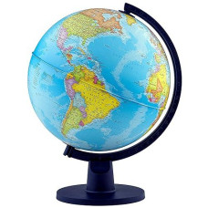 Waypoint Geographic Scout Globe, 12” Interactive Globe For Kids And Adults, World Globe With Stand, Decorative Learning Resources For Classroom Or Office Desk Decor, Blue