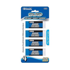 BAZIC Two-Tone Vinyl Erasers, Latex Free, Large, 4