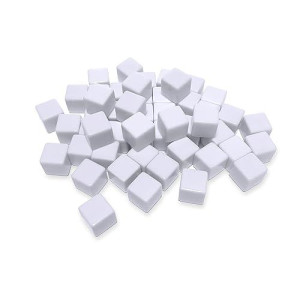 50 Pcs Blank White Dice 16Mm Acrylic Dice Blank White Cubes With Smoothed Surface Six Sided Dice For Board Games, Diy