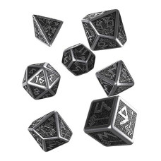 Q-Workshop Metal Dwarven 7 Polyhedral Rpg Ornamented Dice Set