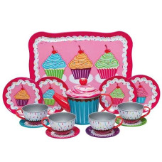 Schylling Cupcakes Tin Tea Set Multi-Colored, Small