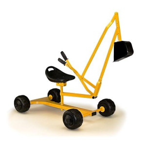 WONKAWOO Large Yellow Ride On Excavator Toy for Sandboxes