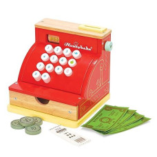 Le Toy Van Wooden Cash Register - Role Play Toy, Red