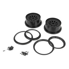 Losi Wheel & Beadlock Set Black 2 5T Losb7034 Rc Tire