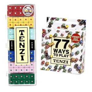 Tenzi Party Pack Dice Game Bundle With 77 Ways To Play A Fun, Fast Frenzy For The Whole Family - 6 Sets Of 10 Colored Dice - Colors May Vary