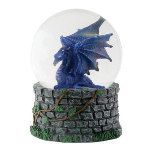 Summit Collection Ytc 3.5 Inch Cold Cast Resin Midnight Dragon Water Snow Globe Figurine