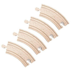 4-Piece 3.5" Curved Wooden Train Track Value Booster Pack - Compatible With All Major Toy Train Brands By Conductor Carl