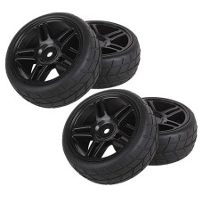 Bqlzr Rubber Hub Wheel Rim&Tires 1:10 On-Road Racing Car Rc Pack Of 4 (20111)