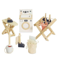 Le Toy Van Wooden Laundry Room Accessories Play Set for Dolls