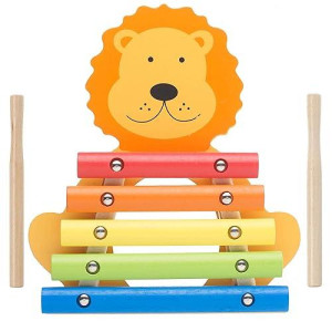 Orange Tree Toys: Xylophone: Lion - Wooden Musical Instrument Toy W/ 2 Drumsticks, Animal Shaped, Colorful Developmental Toy, Toddler & Kids, Ages 3+