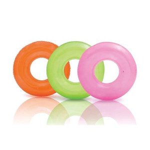 Intex Transparent Inflatable Swimming Pool Tube Raft, Colors May Vary (3-Pack)