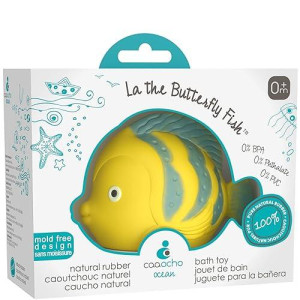 Caaocho Pure Natural Rubber Bath Toy - La The Butterfly Fish Baby Toy - Hole Free Bath Toys, Bpa Free Bath Toys For Infants, Without Holes Sealed Natural Rubber Baby Toy