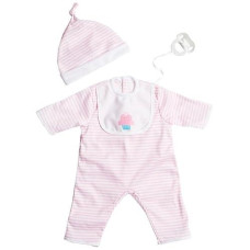 JC Toys Pink Stripe Romper for 17"-20" Baby Dolls