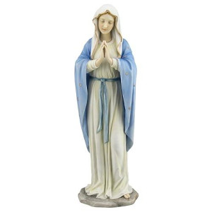 11.75 Inch Blessed Virgin Mary Decorative Figurine, Pastel Color