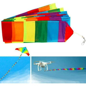 Amazona'S Presentz Super Long - Ultra Fun 30 Metres ( 98 Ft ) Eye Catching Rainbow Tail For Rc Drone, Kite, Air Show, Aerobatic Flight