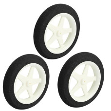 uxcell 3pcs Super Light Sponge Wheels 76x12.7mm Black