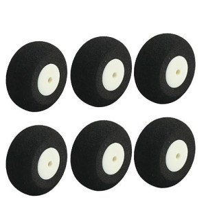 uxcell 25mm Black Super Light Sponge Tire Tail Wheel 6pcs