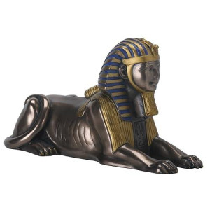 YTC 7" Egyptian Sphinx Statue Figurine - Cold Cast Bronze