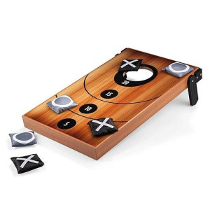 Oniva - A Picnic Time Brand Mini Bean Bag Throw Game, Cornhole Outdoor Game, Cornhole Set, (Wood Grain)