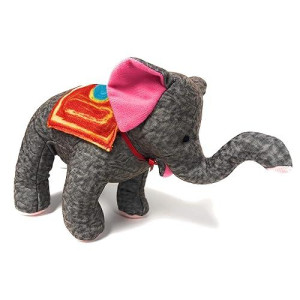 GREEN KIDS CLUB Gray & Pink Stuffed Asian Elephant Toy