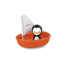 PlanToys Sailing Boat with Penguin - Eco-Friendly Rubberwood