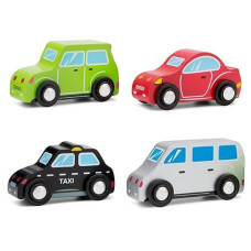 New Classic Toys Wooden Vehicles Set Multi Color 4 Sportcars