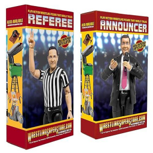 Figures Toy Company Talking Referee & Ring Announcer Figures