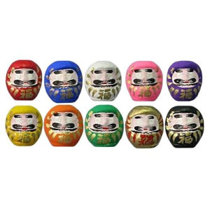 Daruma Fortune Dolls (4.7Cm, Set Of 10, Made In Japan)