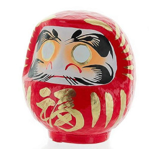 Daimonya Daruma Doll - Made In Japan - 4.7" Good Luck & Well Wishes (Red)