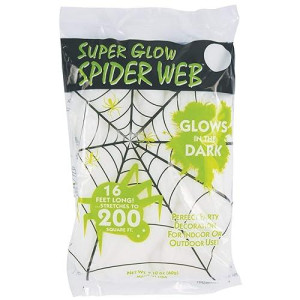 Fun World Glow In Dark Spiderweb - White Halloween Decor