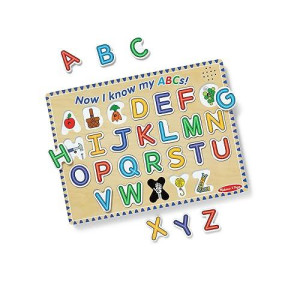 Melissa Doug Wooden Alphabet Sound Puzzle Wooden Puzzle With Sound Effects 26 Pcs Fsc Certified