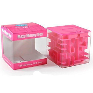 Trekbest Money Maze Puzzle Box - A Fun Unique Way To Give Gifts For Kids And Adults (Pink)