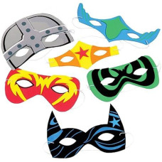 US Toy Multicolored Foam Superhero Masks for Kids