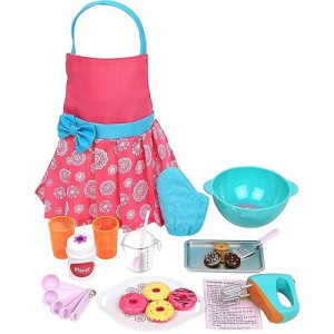 Click N' Play Doll Baking Set With Apron And Baking Utensil Accessories, Perfect For 18 Inch Dolls