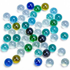 Poplay 50 Pcs Beautiful Player Marbles Bulk For Marble Games,Multiple Colors(1 Whistle For Free)