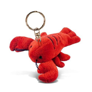 Puzzled Red Lobster Plush Keychain Stuffed Animal - Super Soft Ocean Animal Lobster Stuffed Toy Keychain, Plush Lobster Toy Keychain For Backpacks, Purse, Car Keys With Metal Key Ring - 4 Inches