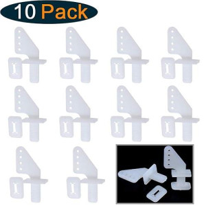 Hobbypark Nylon Micro Control Horns 20X11Mm 4 Holes For Rc Airplane Remote Control Foam Electric Park Flyers Parts (Set Of 10)