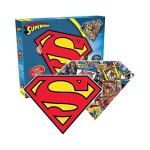 Aquarius Superman Logo 600 Piece 2 Sided Diecut Shaped Jigsaw Puzzle