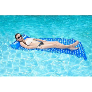 Poolmaster Roll 'N Go Swimming Pool Mattress Float, Blue