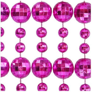 Blinkee Round Disco Bead Necklace Pack Of 12 Pink