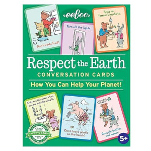 Eeboo: Respect The Earth Conversation And Educational Flash Cards, Helps Children Cultivate Kind Behavior, Responsibilities, And Respect For Others And The Planet We Live On, For Ages 5 And Up