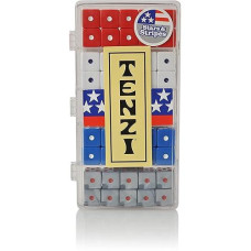 Tenzi Select Dice Game - A Fun, Fast Frenzy For The Whole Family - 4 Sets Of 10 Uniquely Colored Dice With Storage Case - Stars & Stripes