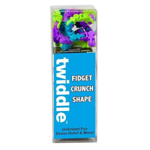 Twiddle Fidget Toy In Multiple Colors, Over 2' Of Fun Novelty, Blue, Green And Purple