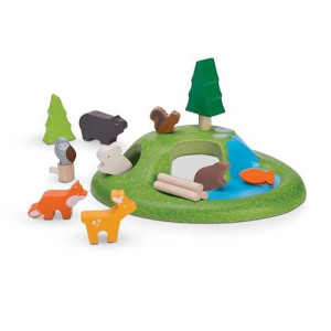 Plantoys Wooden Forest Animal Set (6625) | Sustainably Made From Rubberwood And Non-Toxic Paints And Dyes