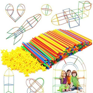 RAINBOW TOYFROG 300 Pcs Straw Building Set - STEM