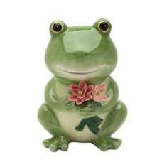 Cosmos Gifts 20912 Porcelain Frog Piggy Bank 5" H